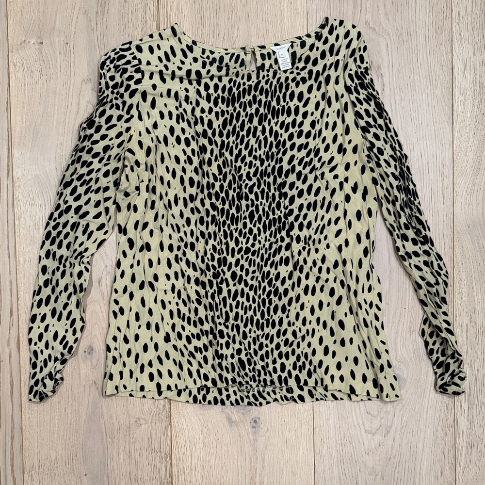 J Crew Leopard Print Long Sleeve Top